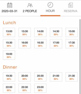 バルセロナレストラン予約方法希望時間登録