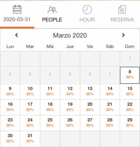 バルセロナレストラン予約方法日付選択